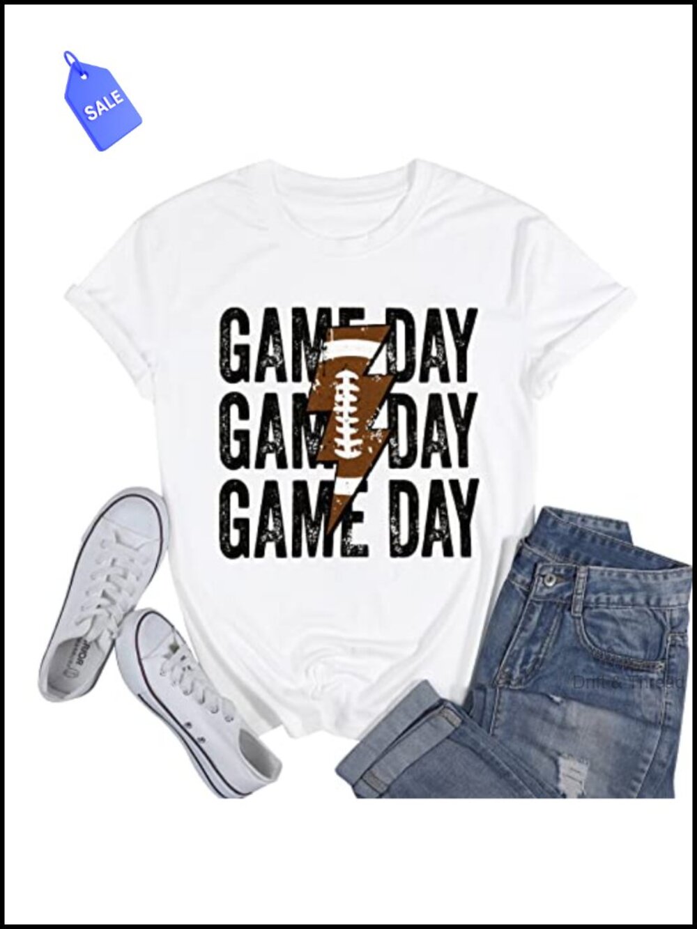 Game Day Football Graphic Tee Short Sleeve Crew Neck Casual Top